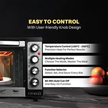 Croma 48L Oven Toaster Grill with Motorized Rotisserie (Black & Silver) (OPENBOX)