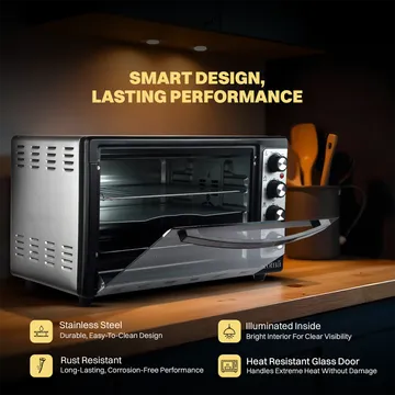 Croma 48L Oven Toaster Grill with Motorized Rotisserie (Black & Silver) (OPENBOX)