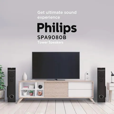 PHILIPS 80W Multimedia Speaker (Surround Sound, 2.0 Channel, Black) (OPENBOX)