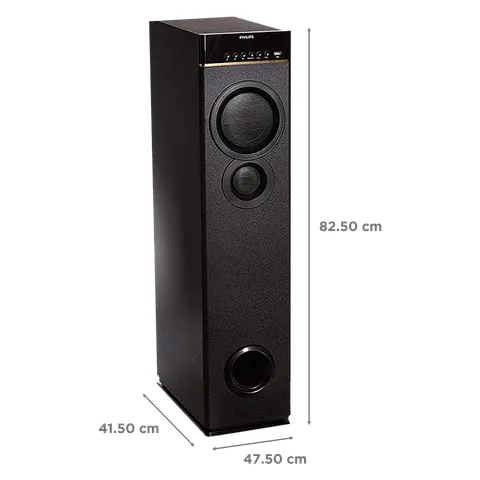 PHILIPS 80W Multimedia Speaker (Surround Sound, 2.0 Channel, Black) (OPENBOX)