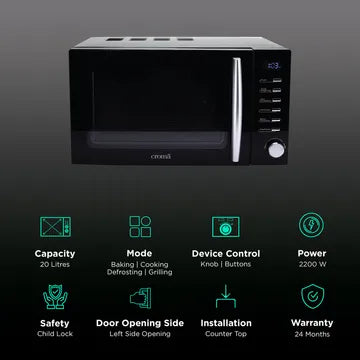 Croma 20L Convection Microwave Oven with LED Display (OPENBOX)