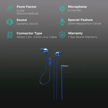 Sony MDR-EX255AP in-Ear Wired Earphones with Mic for Calls, Sound, Comfortable Fit, 12mm Driver- Blue (OPENBOX)