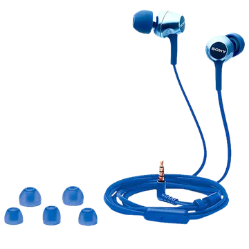 Sony MDR-EX255AP in-Ear Wired Earphones with Mic for Calls, Sound, Comfortable Fit, 12mm Driver- Blue (OPENBOX)