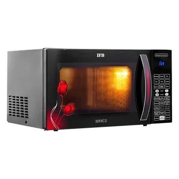IFB 30FRC2 30L Convection Microwave Oven with 101 Autocook Menus (Black Floral) (OPENBOX)