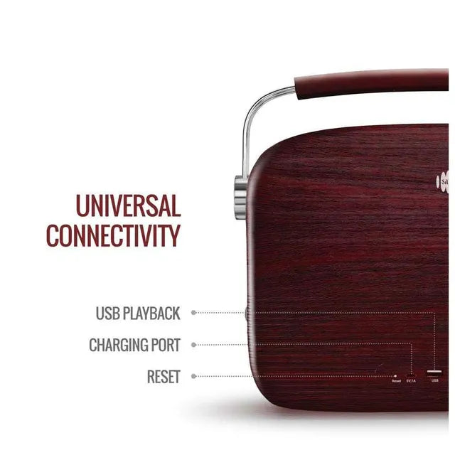 SAREGAMA Carvaan 6W Portable Bluetooth Speaker (5 Hours Playtime, Cherrywood Red) - OPEN BOX