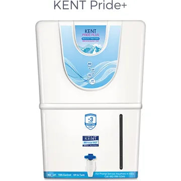 KENT Pride Plus 8L RO + UF + UV-in-tank + TDS Water Purifier with Multiple Purification Process (White) (OPENBOX)