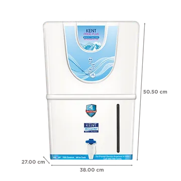 KENT Pride Plus 8L RO + UF + UV-in-tank + TDS Water Purifier with Multiple Purification Process (White) (OPENBOX)
