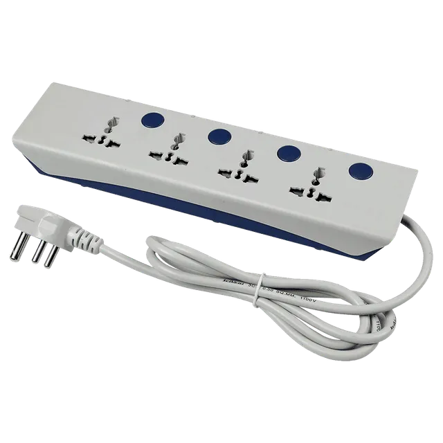 HAVELLS Royal Star 10 Amps 4 Sockets Plus 4 Surge and Spike Guard (2 Meters, Surge Protection, AHNKXXB104, Grey)-OPEN BOX