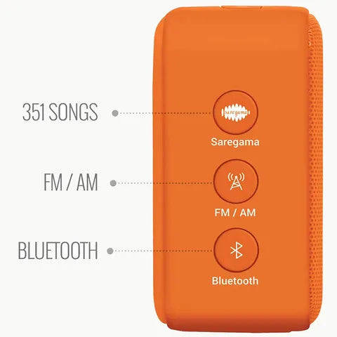 SAREGAMA Carvaan Mini Bhagavad Gita 5W Portable Bluetooth Speaker (5 Hours Playtime, 2.1 Channel, Orange) (OPENBOX)