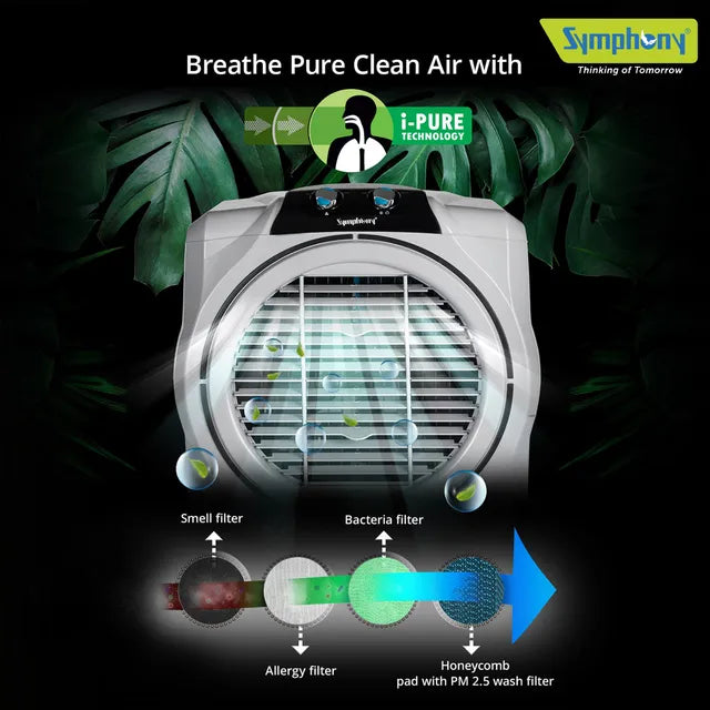 Symphony Sumo 75 XL 75 Litres Desert Air Cooler with i-Pure Technology (Powerful +Air Fan, White) (OPENBOX)