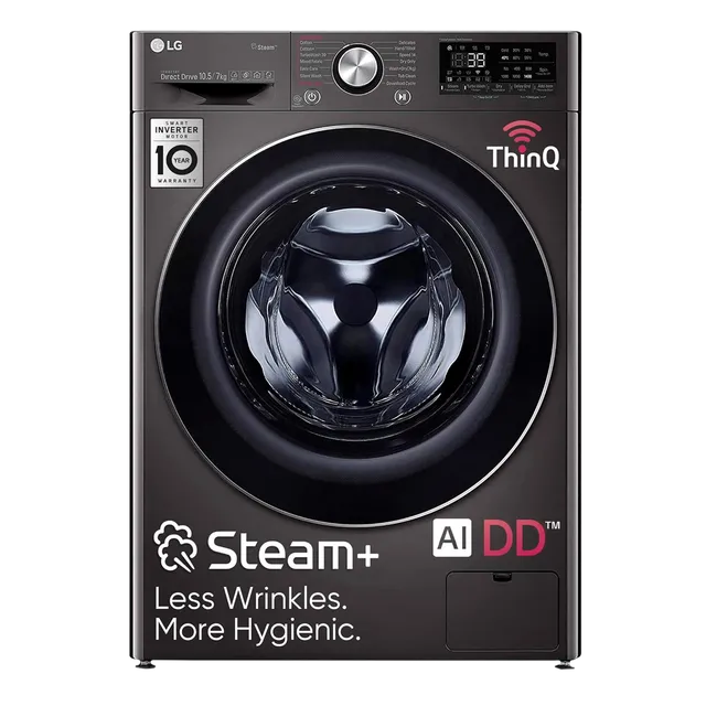LG 10.5/7 kg 5 Star Inverter Fully Automatic Front Load Washer Dryer (FHD1057STB.ABLPEIL, In-Built Heater, Black VCM)-OPEN BOX