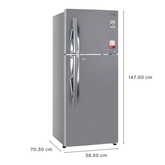 LG 240 Litres 2 Star Frost Free Double Door Convertible Refrigerator with Auto Smart Connect (GL-S292RPZY, Shiny Steel) (OPENBOX)