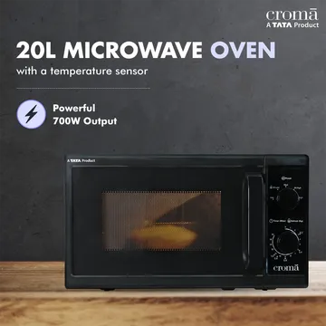 Croma M20 20L Solo Microwave Oven with Temperature Sensor (Black) (OPENBOX)