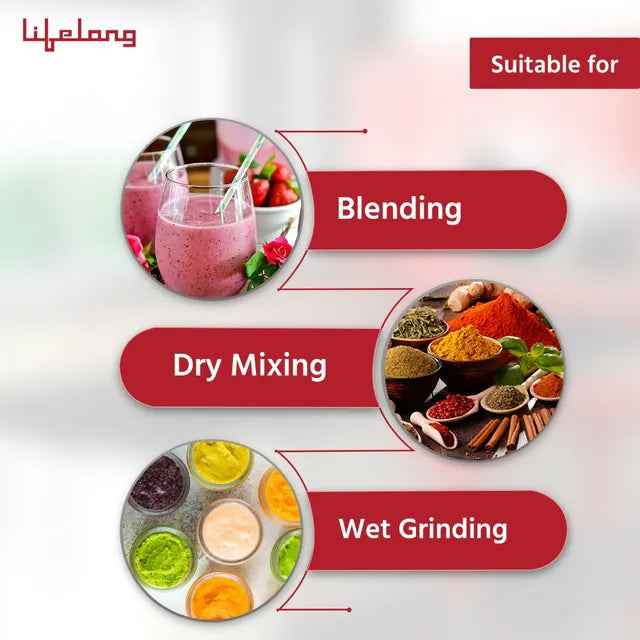 Lifelong Maxo 500 Watt 3 Jars Mixer Grinder (OPENBOX)