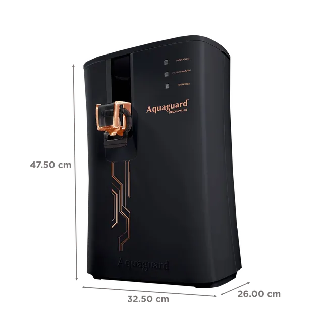 Aquaguard Royale 5.5L RO + UV + MTDS + SS Smart Water Purifier with Active Copper Zinc Booster Tech and 7 Stage Purification (Black/Bronze) (OPENBOX)