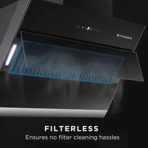 FABER ZENITH FL SC AC BK 60cm 1350m3/hr Ducted Auto Clean Wall Mounted Chimney with Touch Control (Black) (OPENBOX)