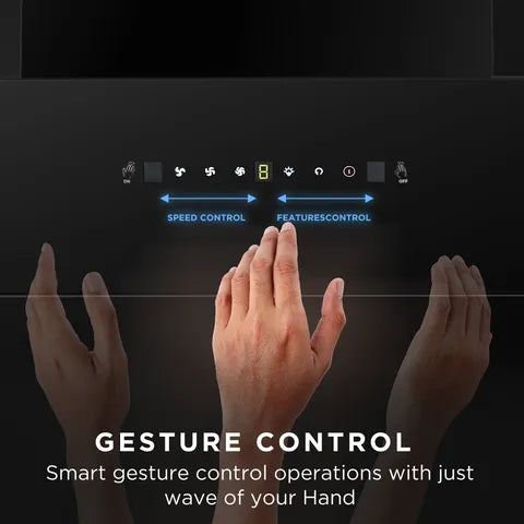 FABER ZENITH FL SC AC BK 60cm 1350m3/hr Ducted Auto Clean Wall Mounted Chimney with Touch Control (Black) (OPENBOX)