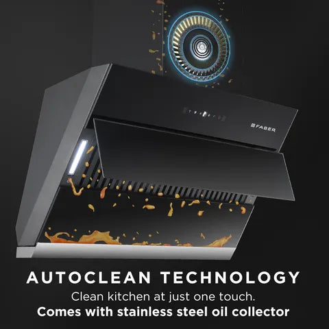 FABER ZENITH FL SC AC BK 60cm 1350m3/hr Ducted Auto Clean Wall Mounted Chimney with Touch Control (Black) (OPENBOX)