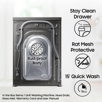 SAMSUNG 10.5/7 kg Inverter Fully Automatic Front Load Washer Dryer (WD10T704DBX/TL, AI Control Display, Inox) (OPENBOX)