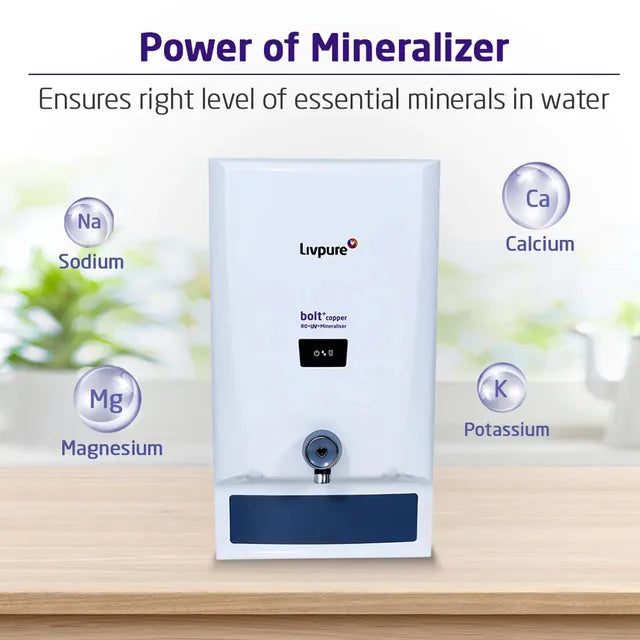 Livpure Bolt Plus 7L RO + UV + Mineraliser Water Purifier with 7 Stage Purification (White/Blue) (OPENBOX)
