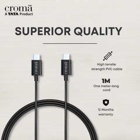 Croma Type-C Cable (model CRSTPURCBA040601) (OPENBOX)