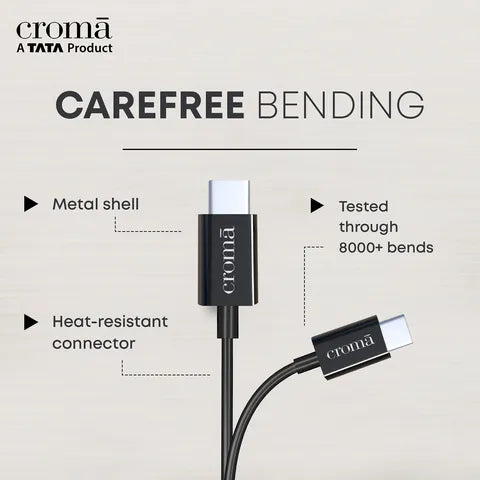 Croma Type-C Cable (model CRSTPURCBA040601) (OPENBOX)