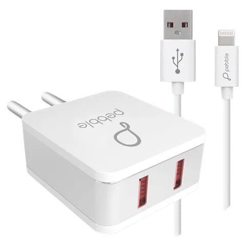 PEBBLE DUAL USB SMART WALL CHARGER 2.4A (OPENBOX)