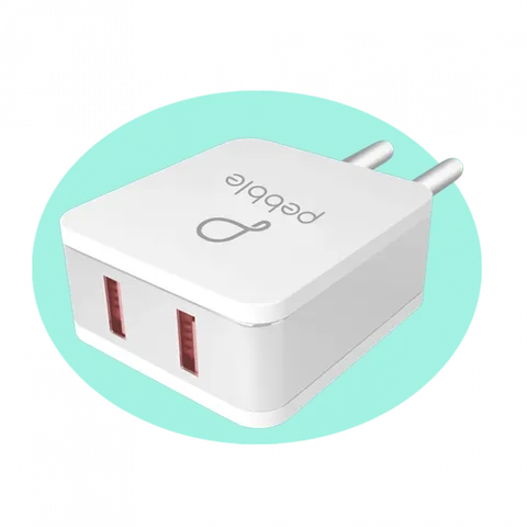 PEBBLE DUAL USB SMART WALL CHARGER 2.4A (OPENBOX)