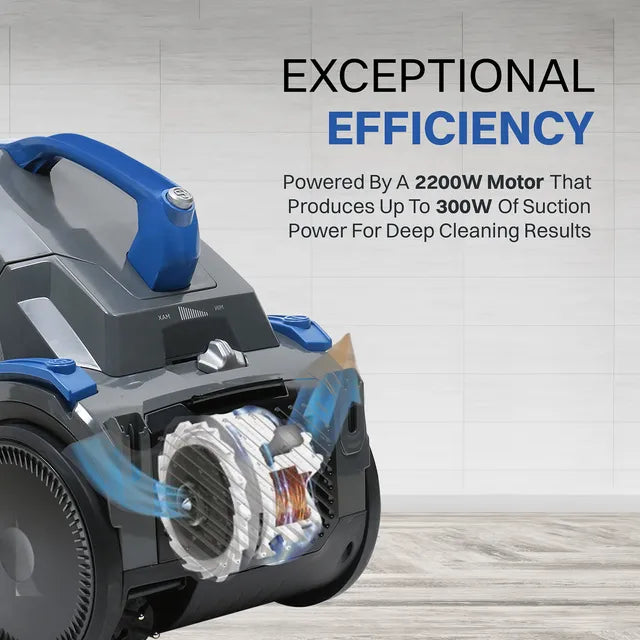 Croma 2200W Dry Vacuum Cleaner with Multi Cyclonic Technology (Auto Cord Winder, Blue) (OPENBOX)