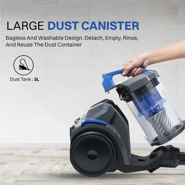 Croma 2200W Dry Vacuum Cleaner with Multi Cyclonic Technology (Auto Cord Winder, Blue) (OPENBOX)