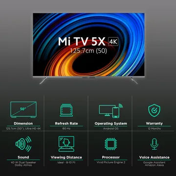 Mi 5X 125.7 cm (50 inch) 4K Ultra HD LED Android TV (OPENBOX)