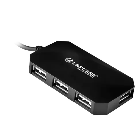 LAPCARE 4-in-1 USB 2.0 Type A to USB 2.0 Type A USB Hub (Over-Current Protection, Black) (OPENBOX)