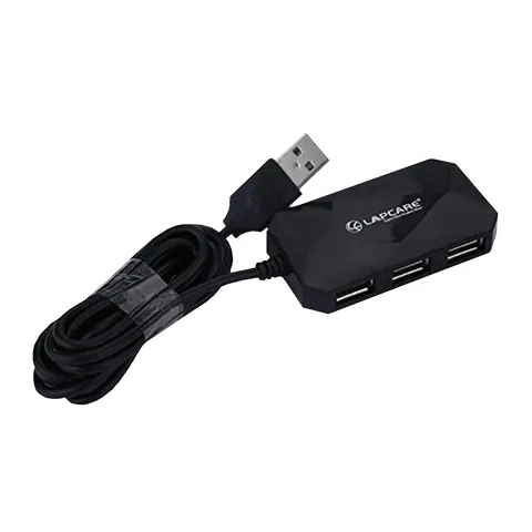 LAPCARE 4-in-1 USB 2.0 Type A to USB 2.0 Type A USB Hub (Over-Current Protection, Black) (OPENBOX)