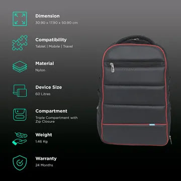 Traveldoo 60 Litres Nylon Backpack (Light Weight, ESS02004, Multicolor) (OPENBOX)