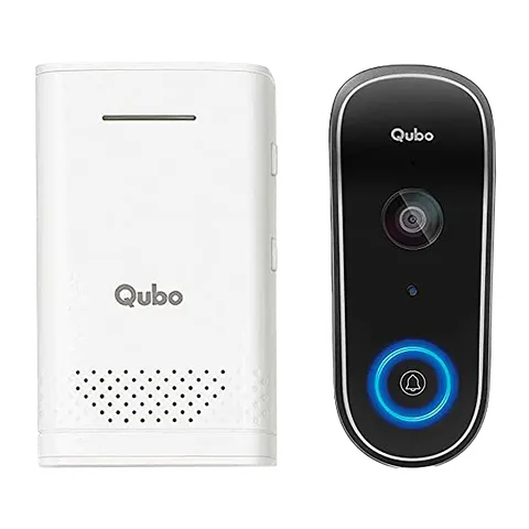 Qubo Wireless Video Door Bell (Person Detection, HCD01, Black) (OPENBOX)