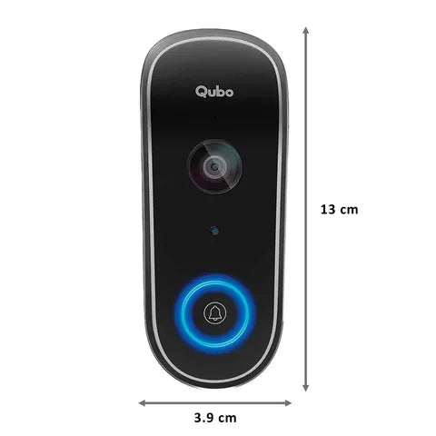 Qubo Wireless Video Door Bell (Person Detection, HCD01, Black) (OPENBOX)