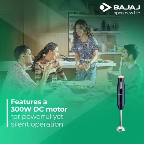 BAJAJ 300 Watt Hand Blender (Silent DC Motor, Black) (OPENBOX)
