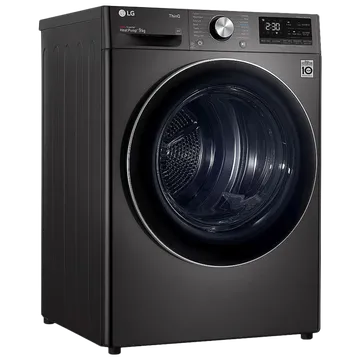 LG 9 kg 5 Star Inverter Fully Automatic Front Load Dryer (DHV09SWB, Wi-Fi Support, Black) (OPENBOX)