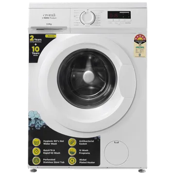 Croma 6 kg 5 Star Fully Automatic Front Load Washing Machine (CRLWFL0605W7901, In-built Heater, White)