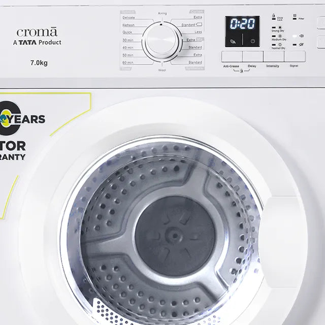 Croma 7 kg Fully Automatic Front Load Dryer (Fixed Frequency Motor, White) (OPENBOX)