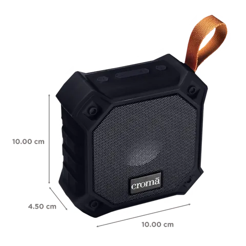 Croma 5W Portable Bluetooth Speaker (IPX7 Waterproof, High Bass, Black) (OPENBOX)