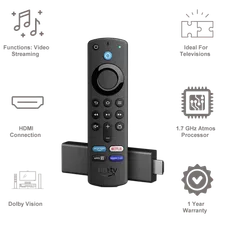 amazon Fire TV Stick 4K with Alexa Voice Remote 3rd Gen (Dolby Vision and Atmos Support, B08XVZRR21, Black) (OPENBOX)