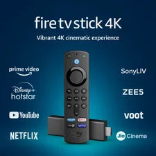 amazon Fire TV Stick 4K with Alexa Voice Remote 3rd Gen (Dolby Vision and Atmos Support, B08XVZRR21, Black) (OPENBOX)