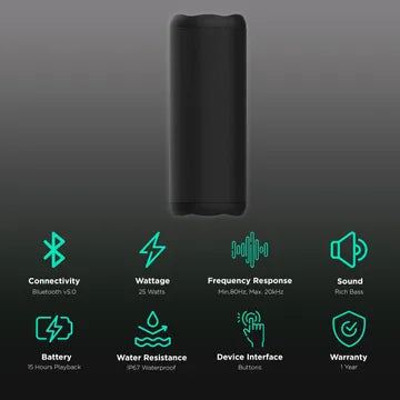 Croma 25W Portable Bluetooth Speaker (IP67 Waterproof, 15 Hours Playtime (OPENBOX)