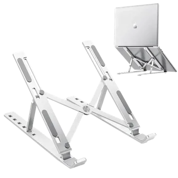 Croma Stand For Laptops Up to 15 Inch (Foldable Design, Silver) (OPENBOX)