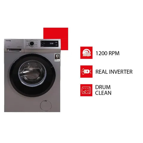 Toshiba 7.5 kg Fully Automatic Front Load Washing Machine (TW-BJ85S2, Silver) (OPENBOX)
