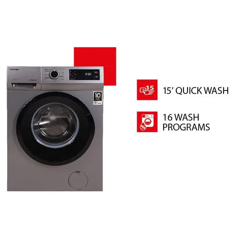 Toshiba 7.5 kg Fully Automatic Front Load Washing Machine (TW-BJ85S2, Silver) (OPENBOX)