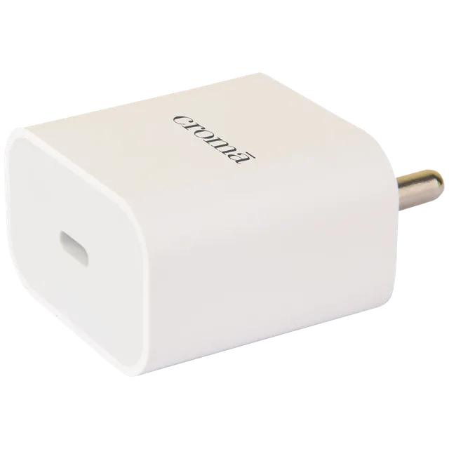 Croma 20W Type C Fast Charger (Type c to type c cable included, Apple compatible, white) (OPENBOX)