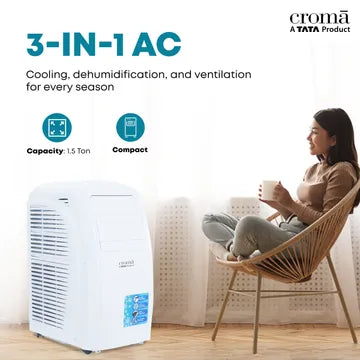 Croma 1.5 Ton Portable AC (Dust Filter, Copper Condenser, CRLA018PAA025801) (OPENBOX)