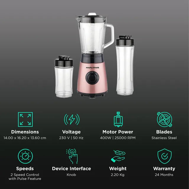 morphy richards Blendexpert 400 Watt 3 Jars Blender (25000 RPM, Powerful Copper Motor) (OPENBOX)